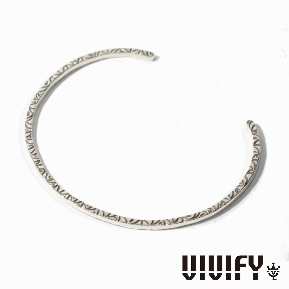 VIVIFY Side Arabesque Silver Bangle Bracelet