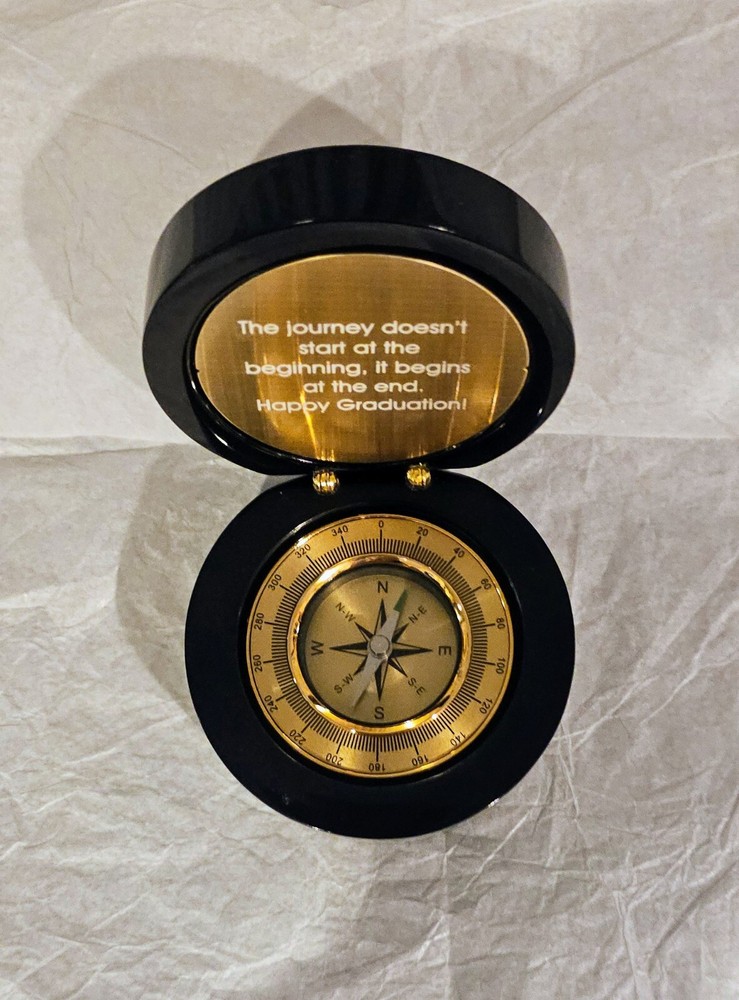 Engraved Graduation Message Desktop Navigator Compass