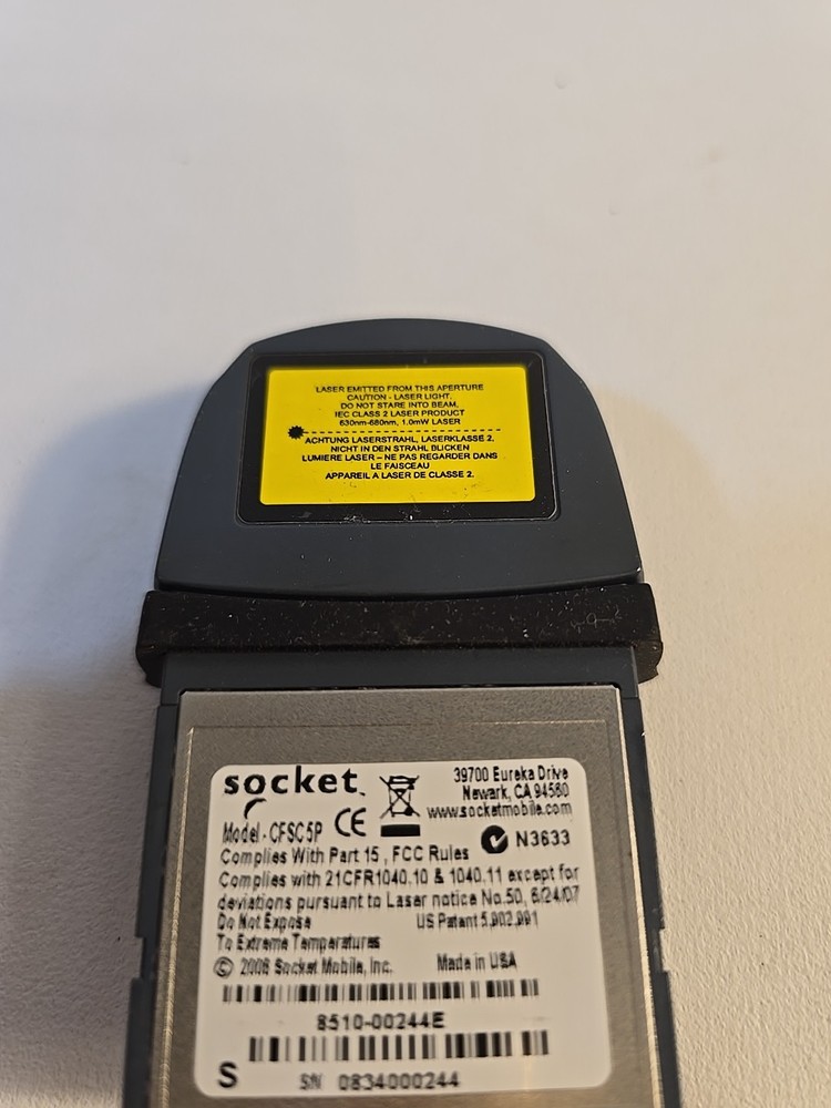 Socket Mobile CF Scan Card Laser Barcode Scanner Model CFSC-5M Workes Free Ship