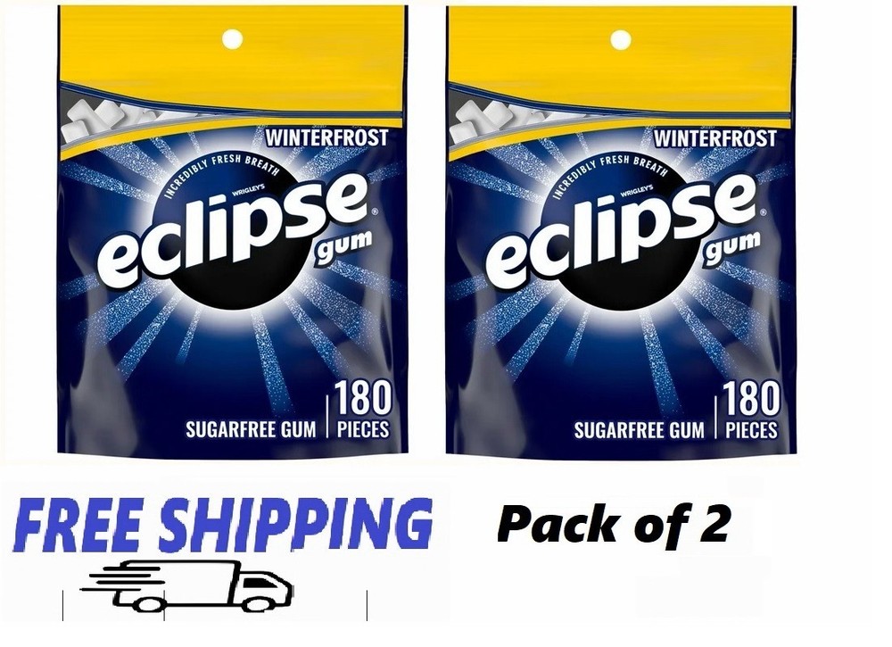 New Eclipse Winterfrost Sugar Free Chewing Gum, Value Pack - 180 Ct Bag