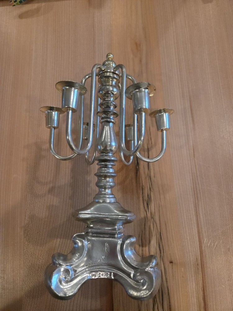 Rubel Vintage 6-Arm Silver Colored Candelabra