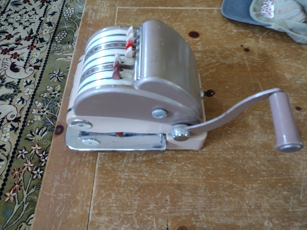 F & E "Excel" Model Check Protector by Hedman Co Chicago - Vintage Check Printer