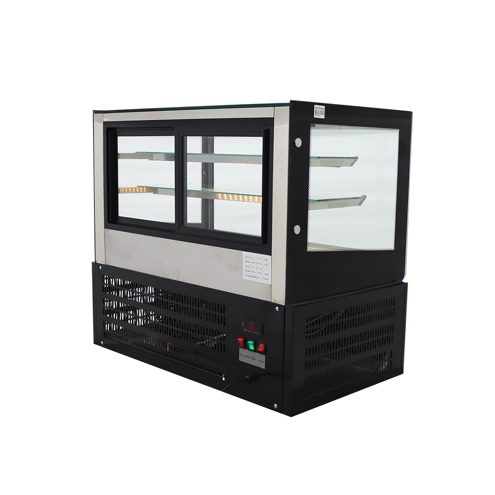 TECHTONGDA 35"Desktop Refrigerated Cake Display Cabinet 3-Layer LED Lighting220V
