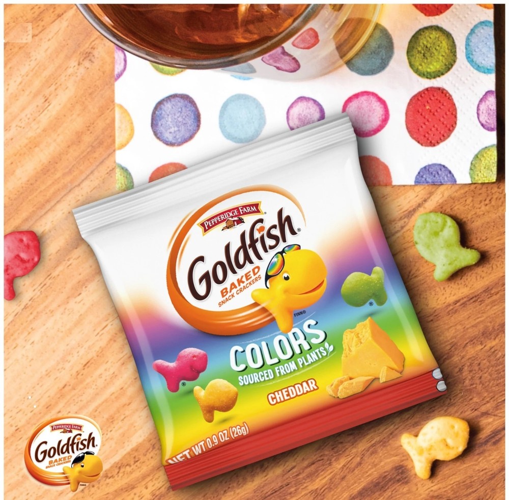 Goldfish Colors Crackers Snack Pack, 0.9 oz, 12-Pack Multi-Pack Tray
