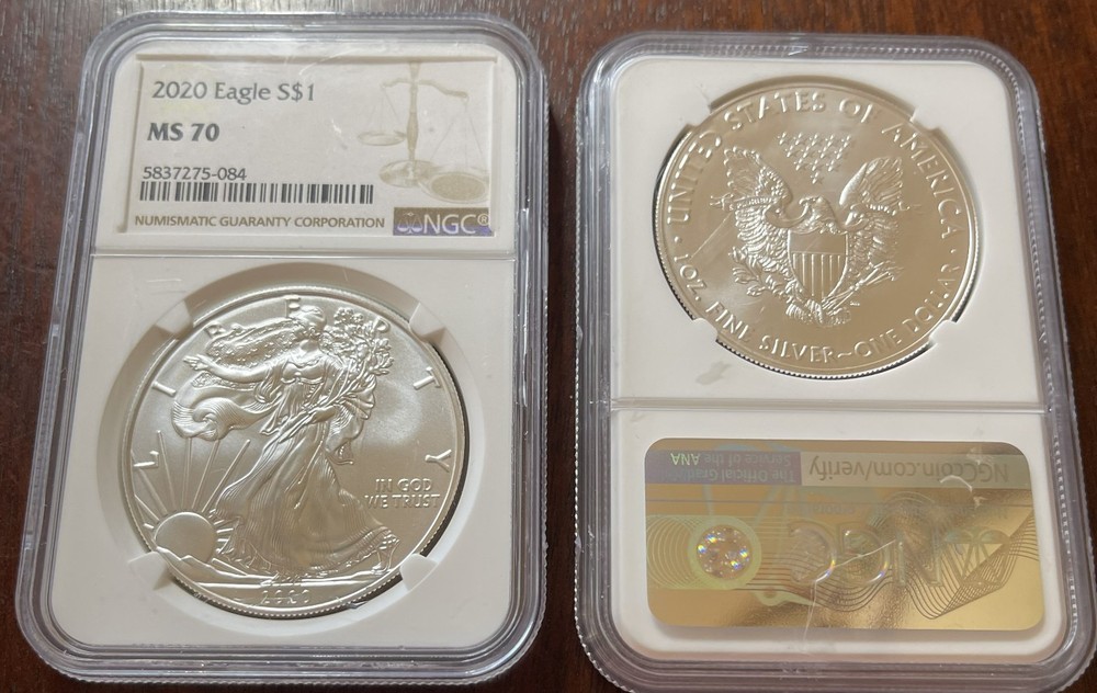 2020 NGC MS 70 Heraldic American Silver Eagle