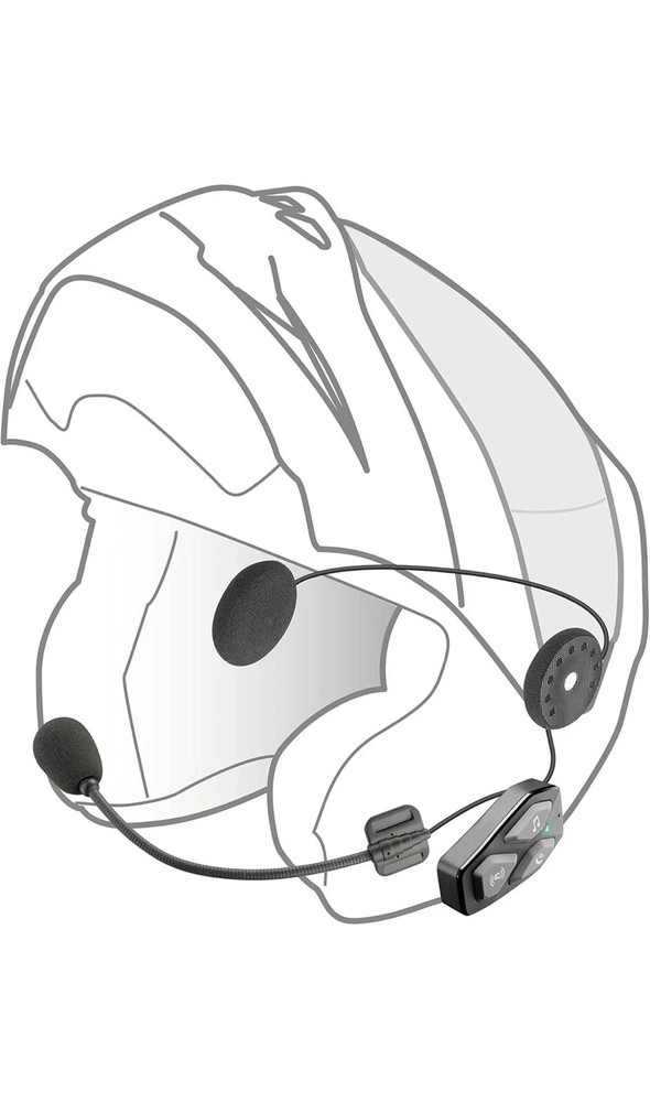 Interphone UCOM 3 Single Bluetooth System for Full face /Flip Motorcycle Headset
