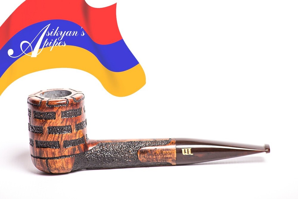 Asikyan Pipe #328/23 Billiard Art Rusticated Hand Made