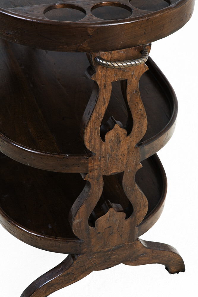 Exquisite Rolling Bar Cart / Dessert Cart with Embedded Lamp & Clock