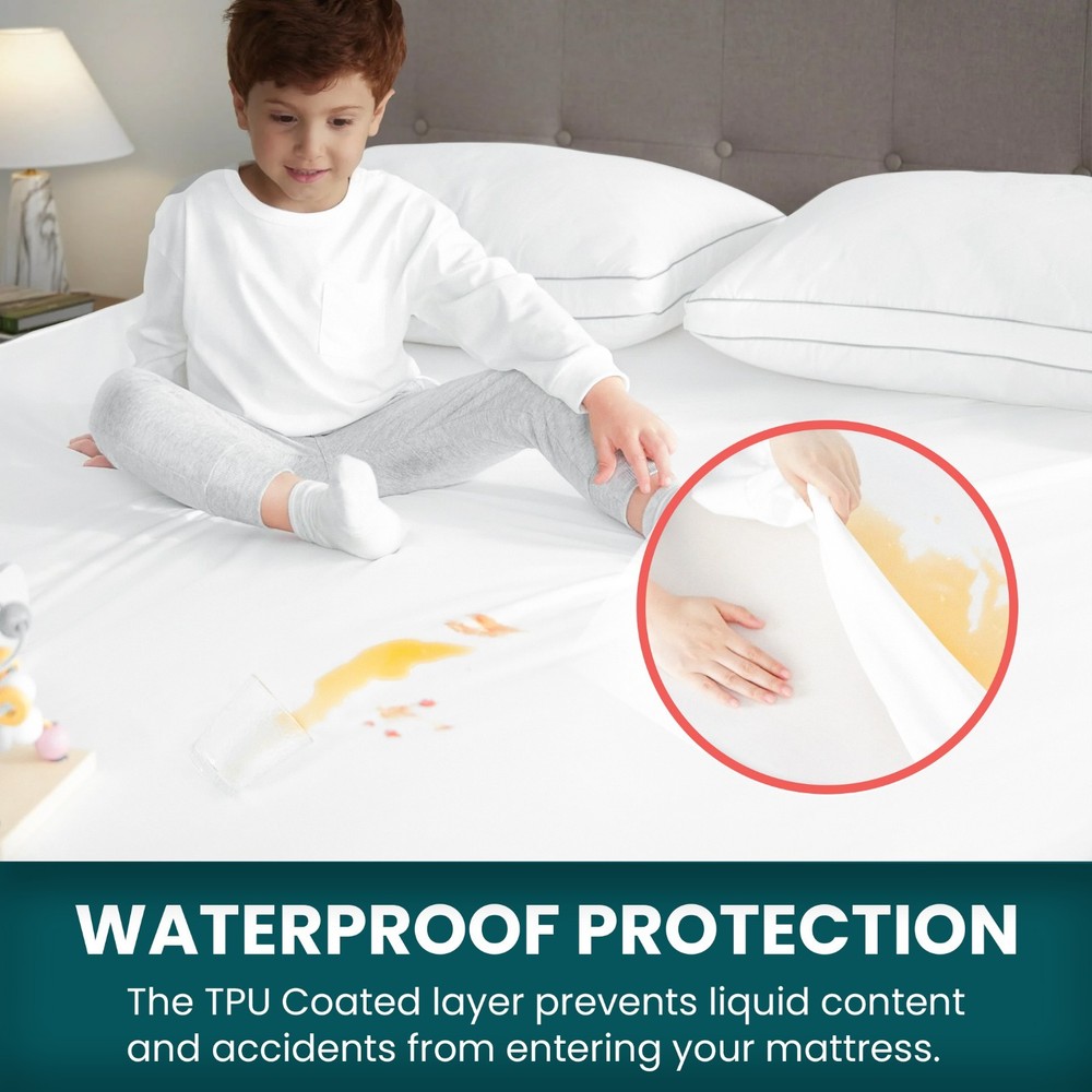 Mattress Encasement Waterproof Protector Zippered Deep Pocket Bed Bug Protector