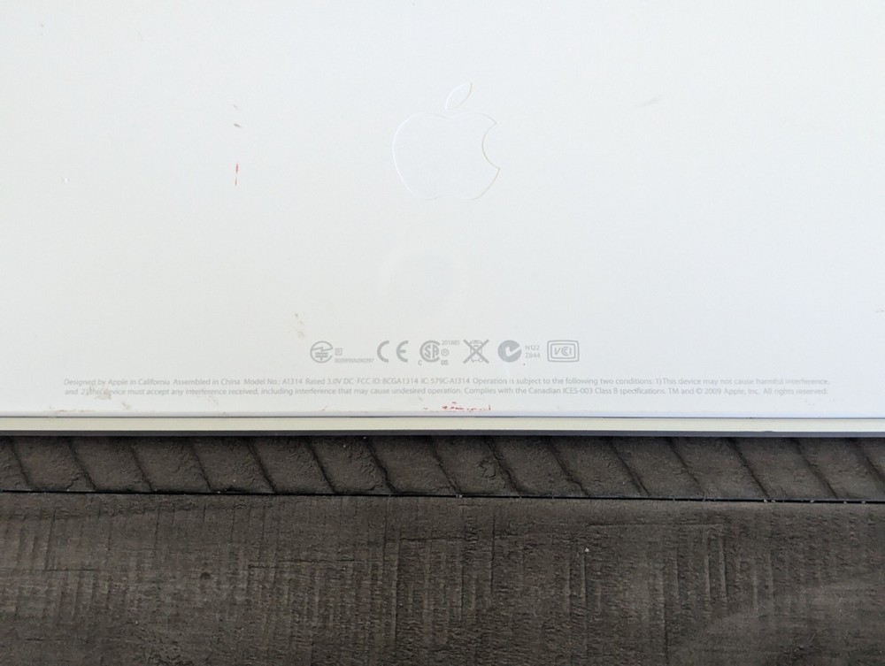 Apple Wireless Bluetooth Aluminum Keyboard - Model A1314 Tested/Working