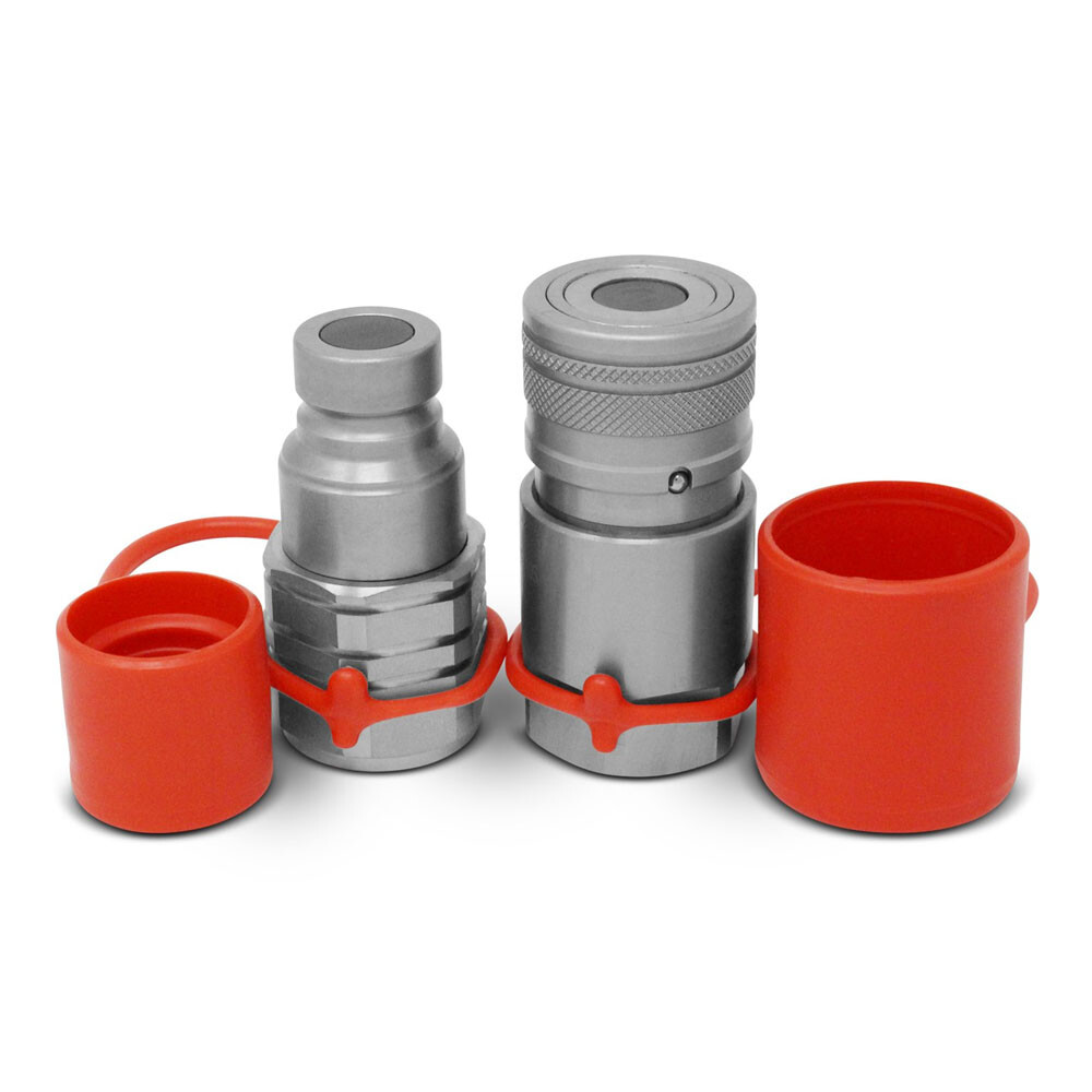 1/2 NPT Flat Face Hydraulic Quick Connect Coupler Coupling Set Skid Steer Fits
