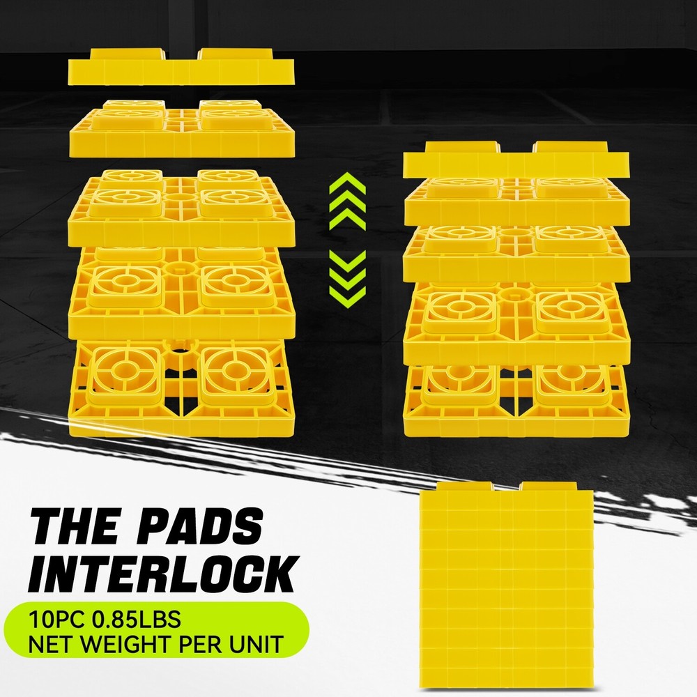 8.54"x 8.54"x 1" RV Leveling Blocks for Camper Cargo Bumper-Pull w/ Storage Bag