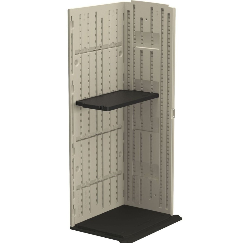 Suncast 4 Pack Vertical Shed Shelf Space Saving Wall Mount Outdoor Storage Black