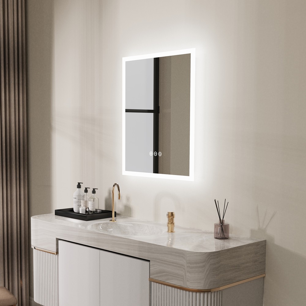 LUVODI 16x20 inch Led Lighted Bathroom Mirror Dimmable Wall Vanity Mirror