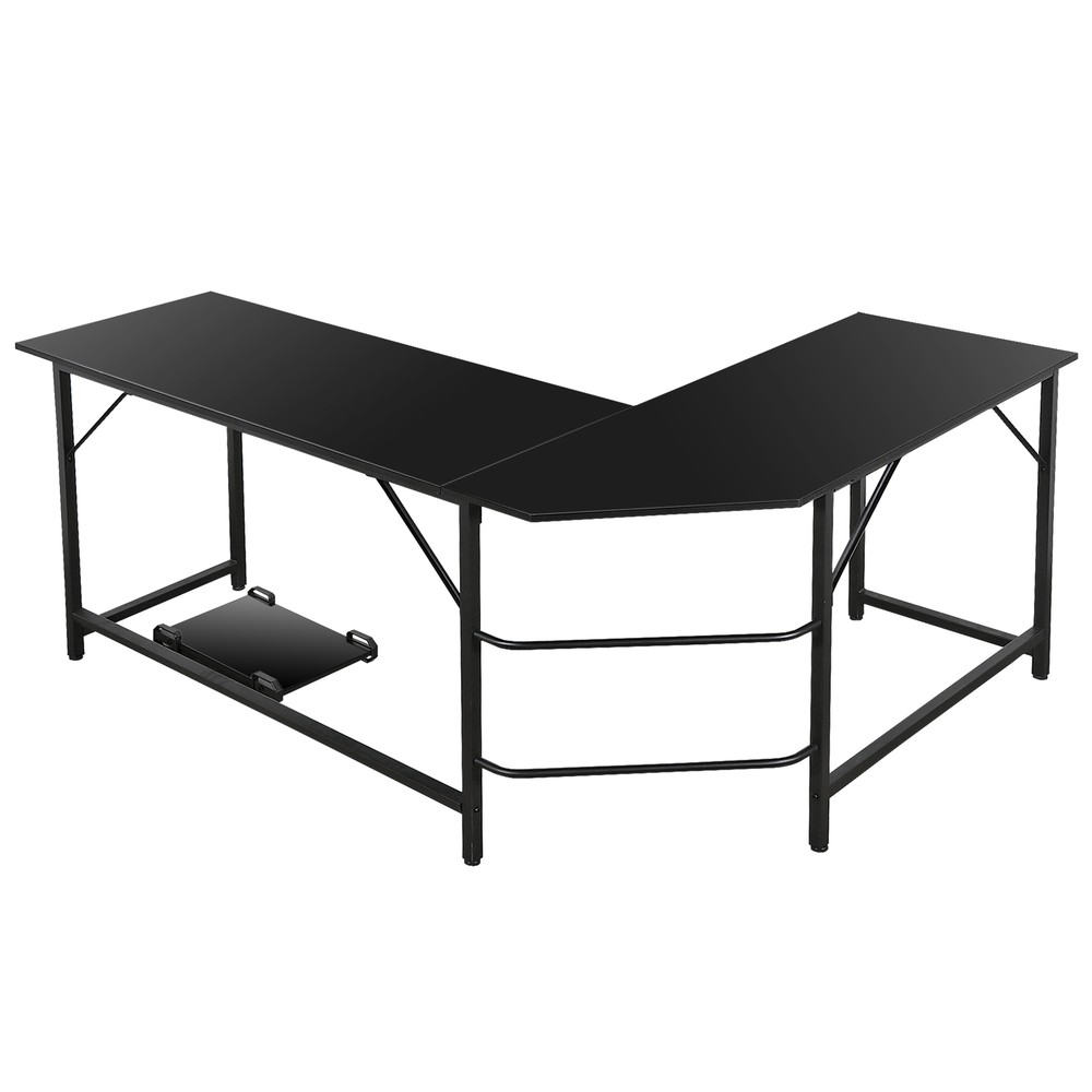 66" L-Shaped Computer Desk Large Workstation Home Office PC Stand Modern