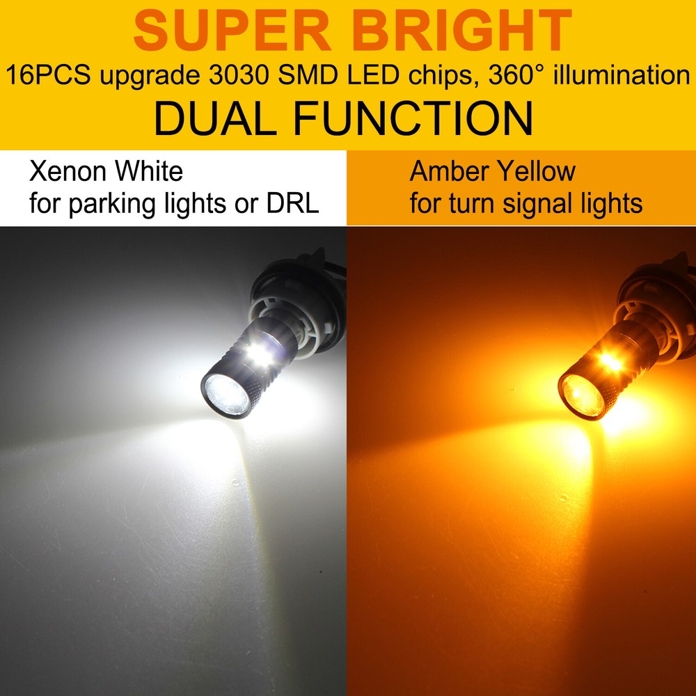 4Pack 2357 Switchback LED Turn Signal Light Bulb For Chevy GMC C/K1500 2500