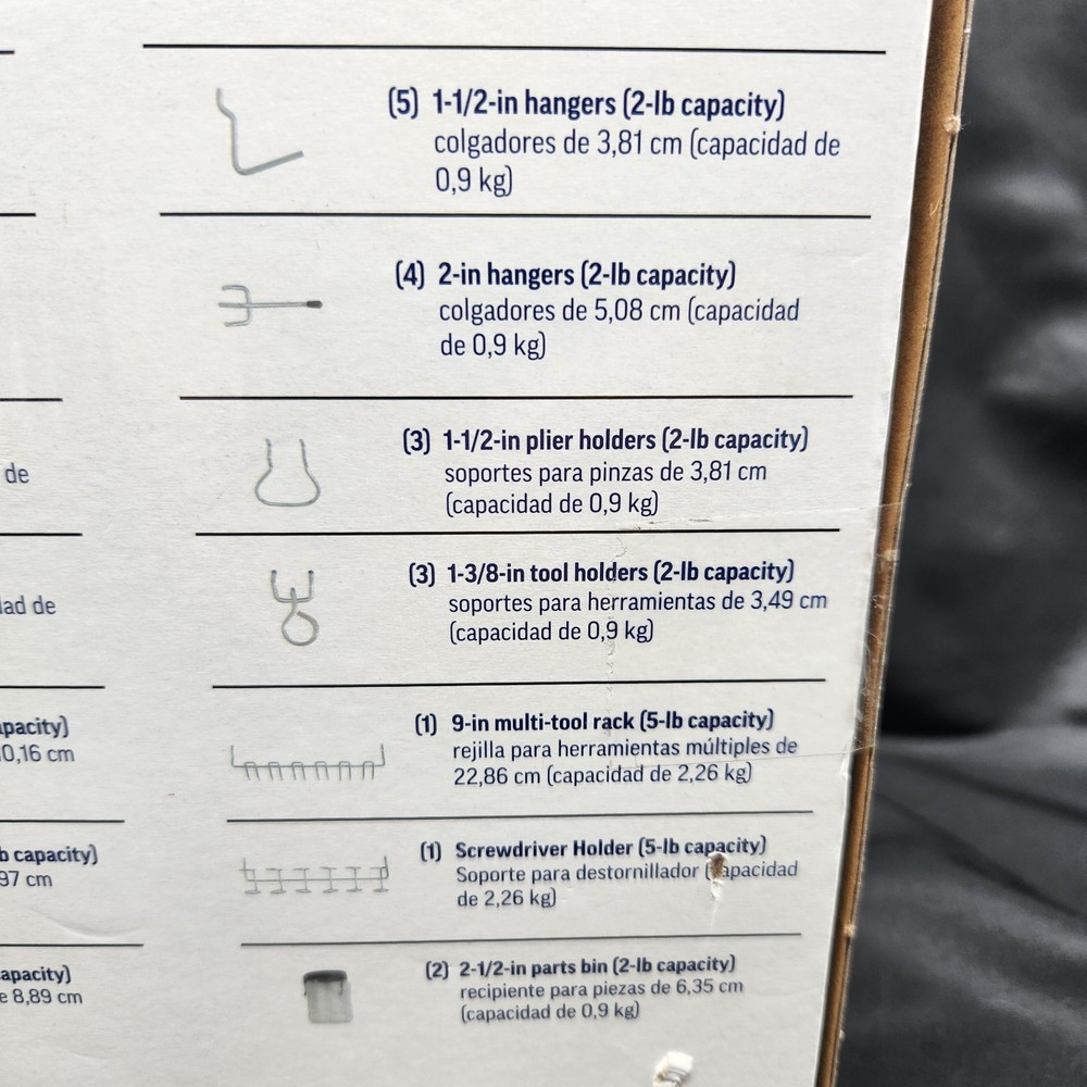 Project Source Pegboard Organizer Kit 43 Pc Tool Storage Hooks Hangers Garage