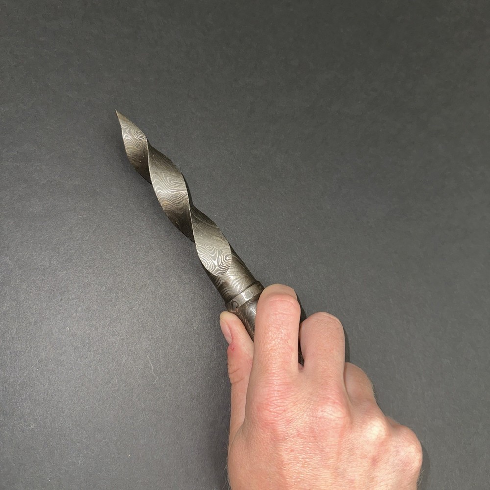 10" Damascus Tri Edge Kris Blade Dagger
