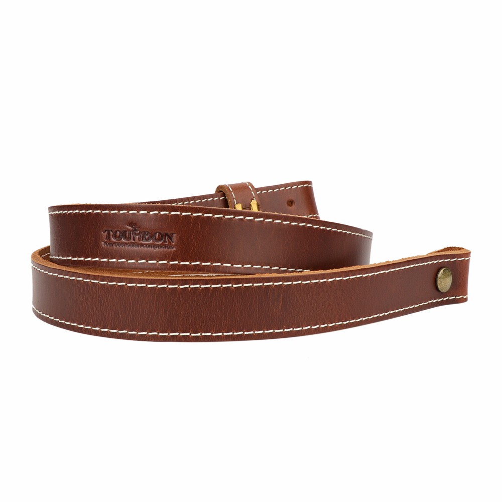 2 Point Leather Gun Sling - Adjustable Strap, Quick Release Swivels for Rifle