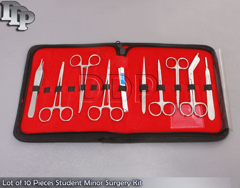 Student Minor Surgery Kit 10 Pieces Surgical Instruments