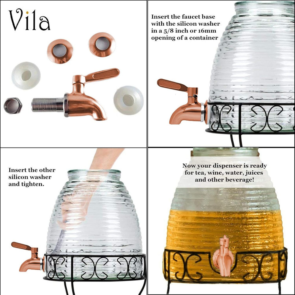 Beverage Dispenser Replacement Spigot, Stainless Steel No-Rust Spout, BPA Fre...