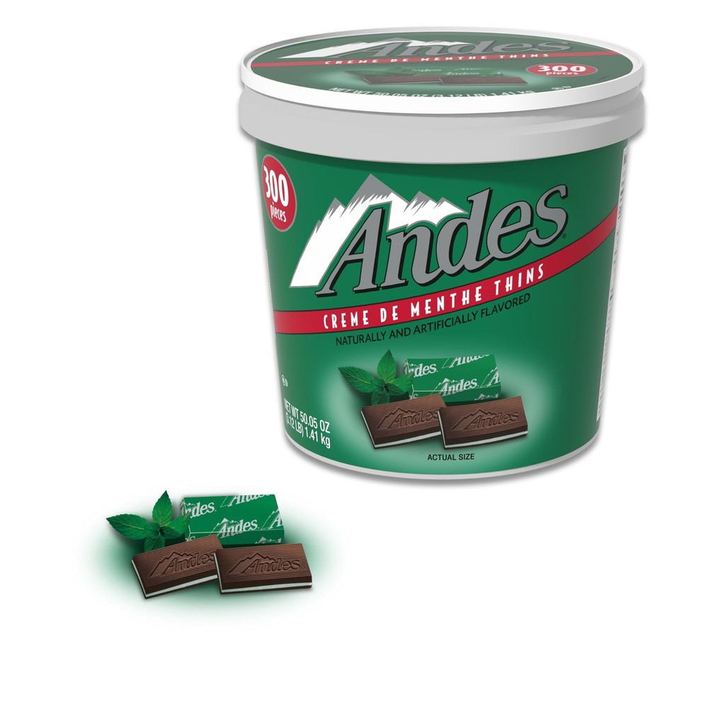 Andes Creme De Menthe Thin Mints - 300 Count - Bulk After Dinner Mints - Rect...