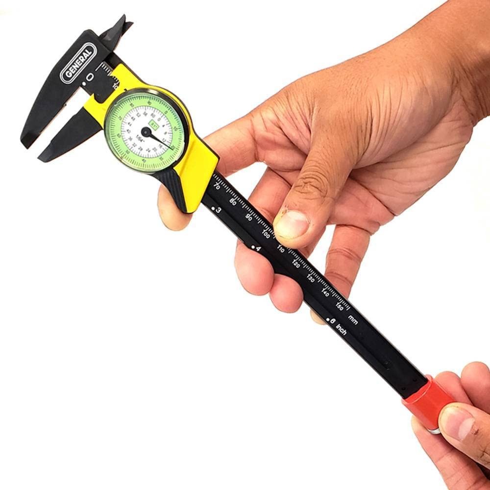142 Plastic Dial Caliper, 0-6" Range, .01" & 1/64"