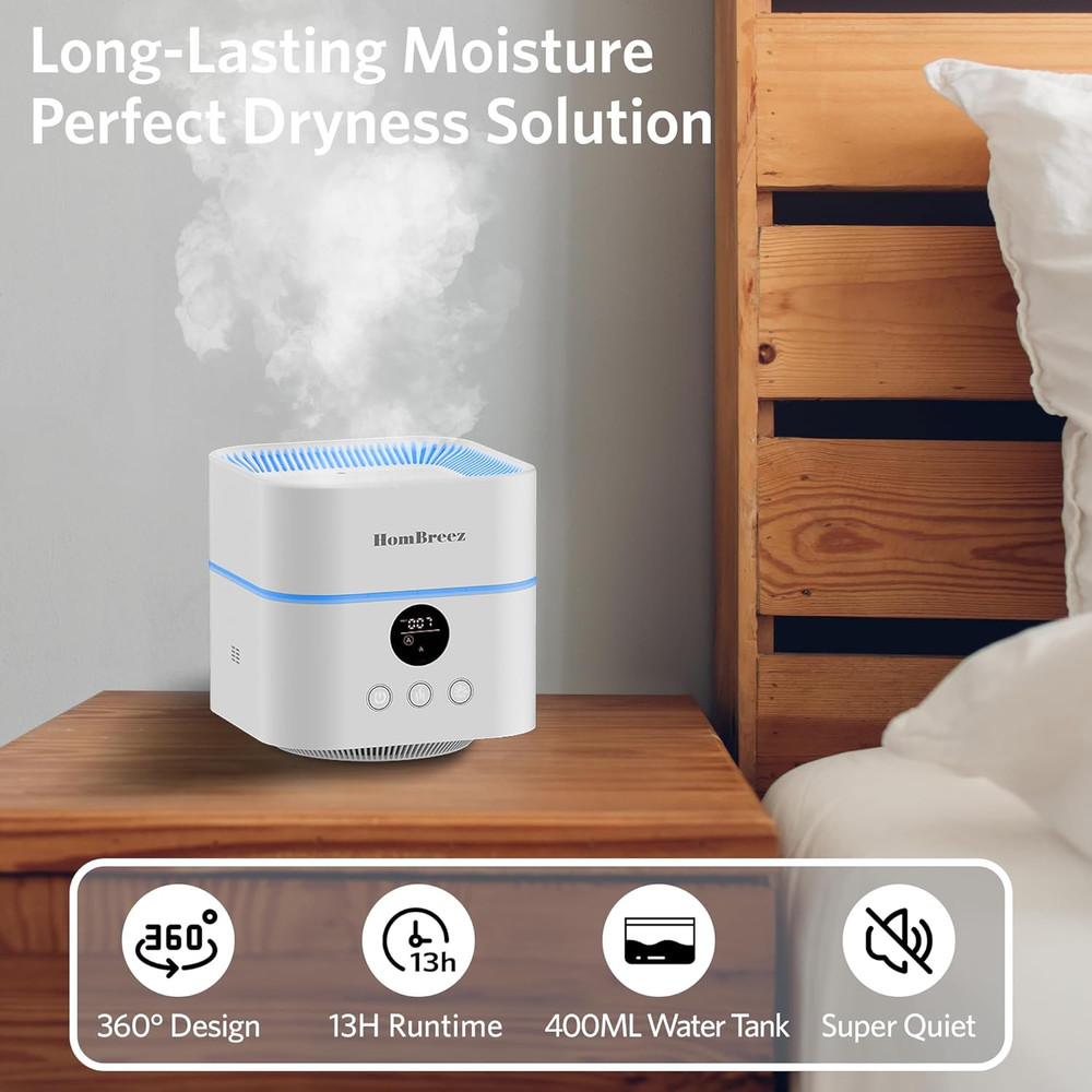 Smart Air Purifier & Humidifier Combo with HEPA Filter, APP Control, 200ft²
