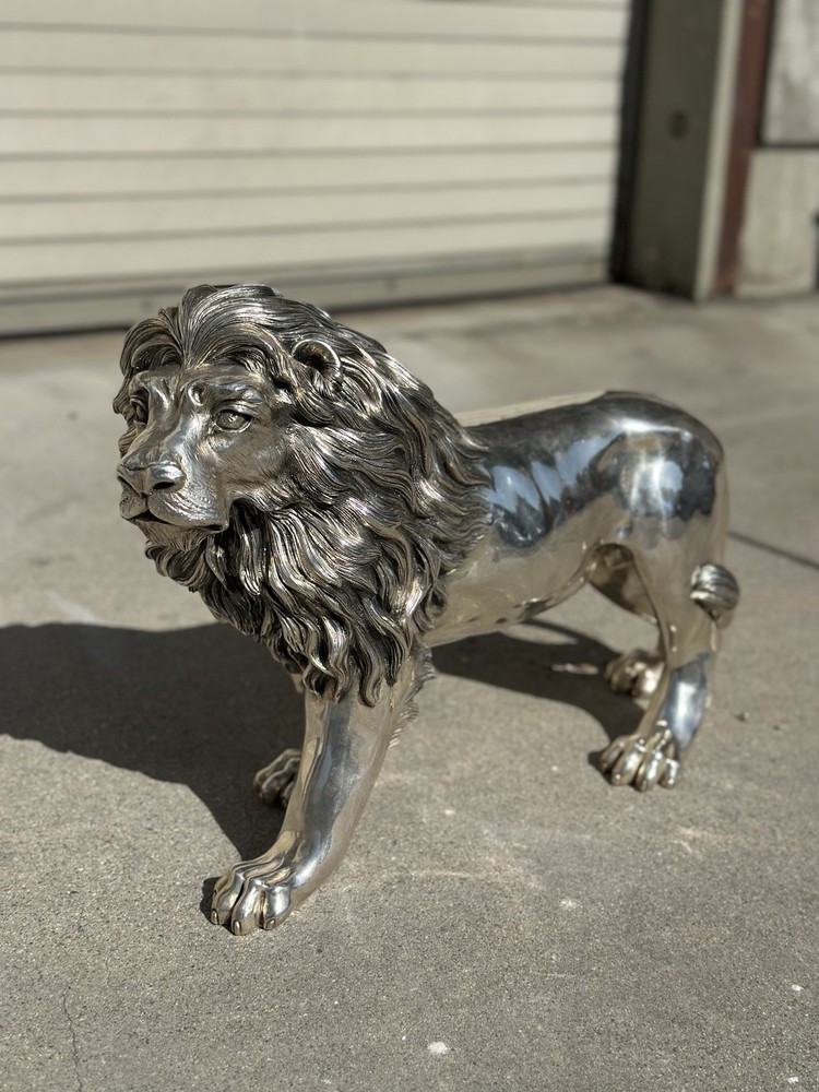 Sterling Silver 925 Lion Sculpture Signed