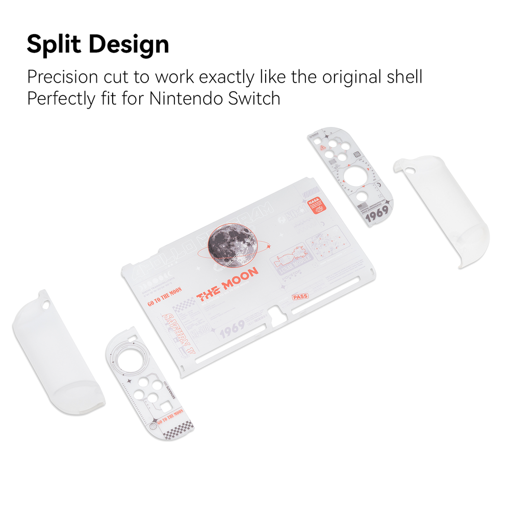GeekShare Protective Case for Nintendo Switch OLED Hard Shell moon landing