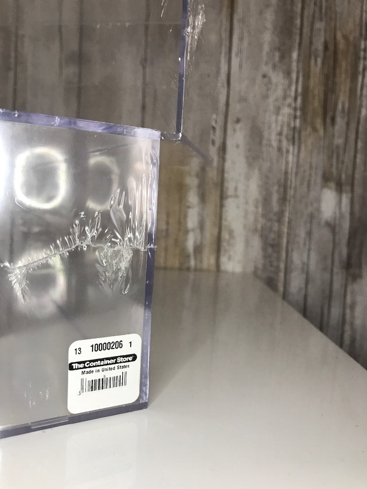 2 Container Store Plastic Clear Race Car Holder Box Racecar Display Cube Boxes