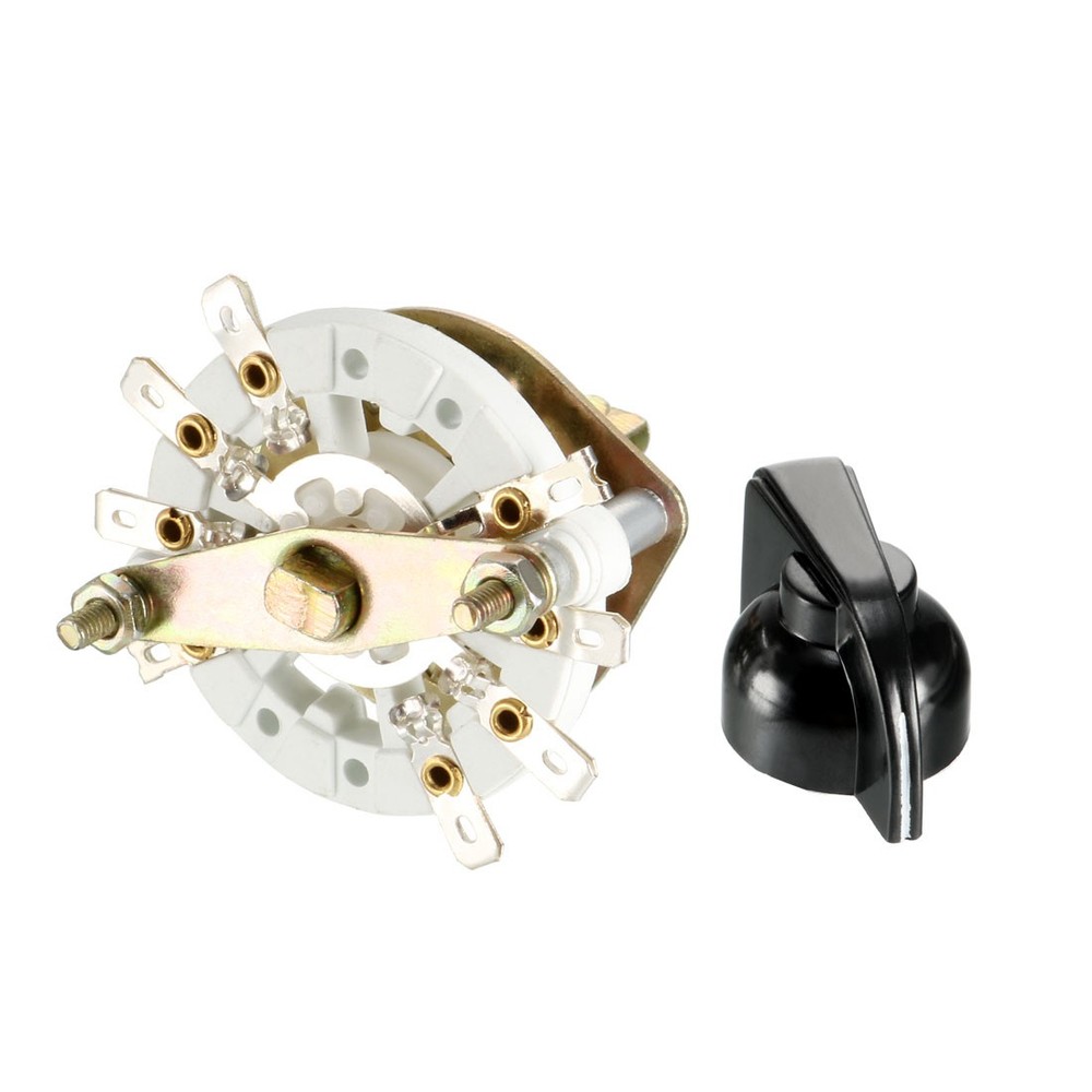 2P3T 2 Pole 3 Throw Single Deck Band Channel Rotary Switch Selector Knobs