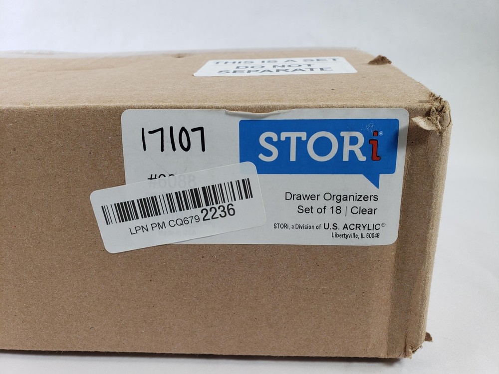 STORi SimpleSort 18-Piece Stackable Clear Drawer Organizer Set Multi-size