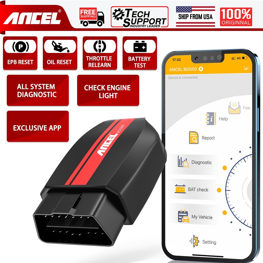 ANCEL BD500 Auto OBD2 Scanner BT Car Diagnostic Tool All System Code Reader
