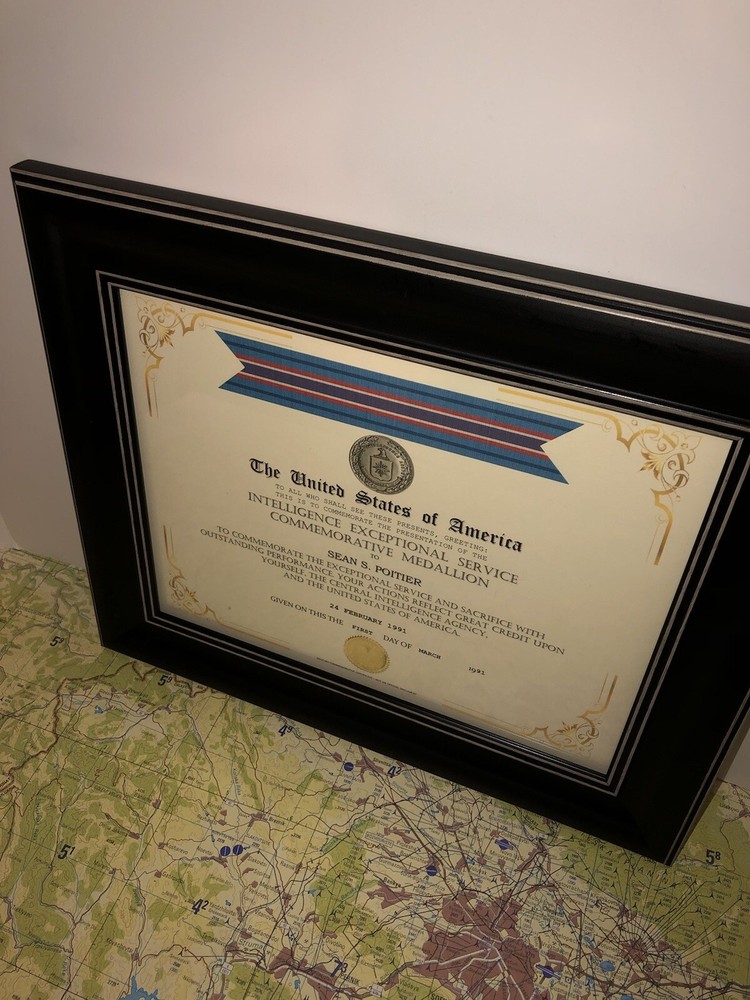 CIA - EXCEPTIONAL SERVICE COMMEMORATIVE MEDALLION CERTIFICATE Type-1