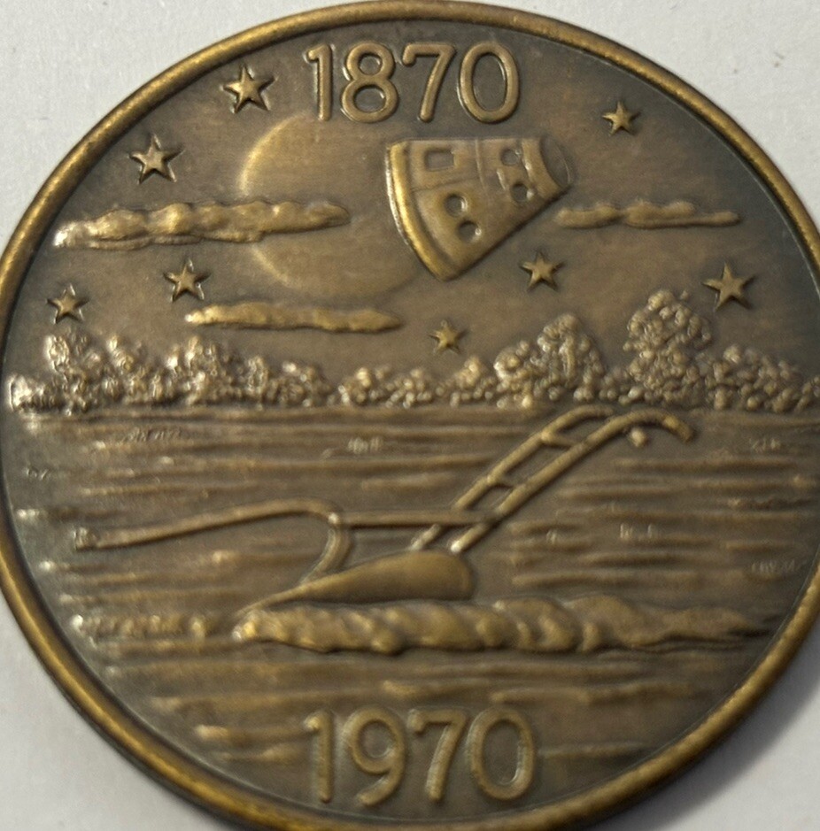 Ogden IL 1970 Centennial 1.5” Wide Commemorative Token