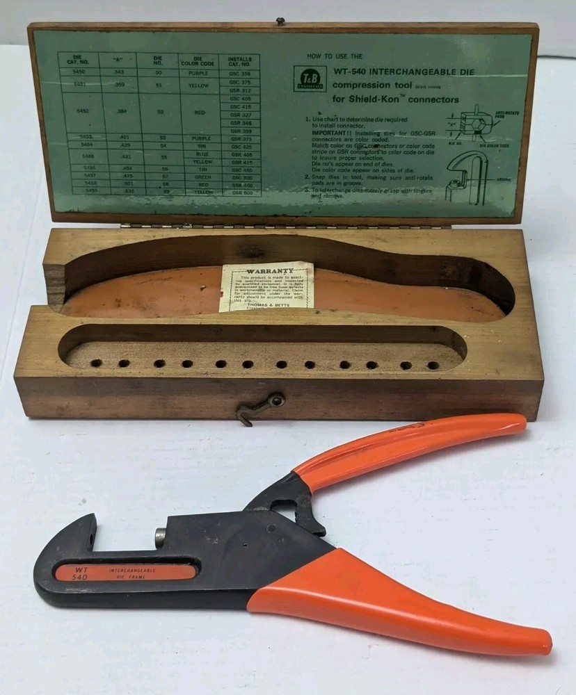 Thomas & Betts T&B WT540 Ratchet Hand Crimp Tool READ