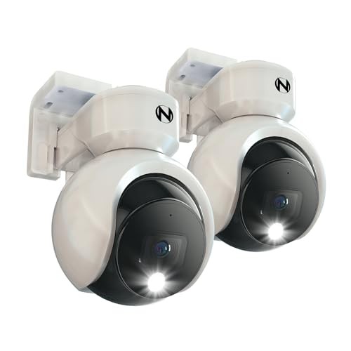 Add On Wired 4K Deterrence Cameras with 2-Way Audio - 2 Pack - White