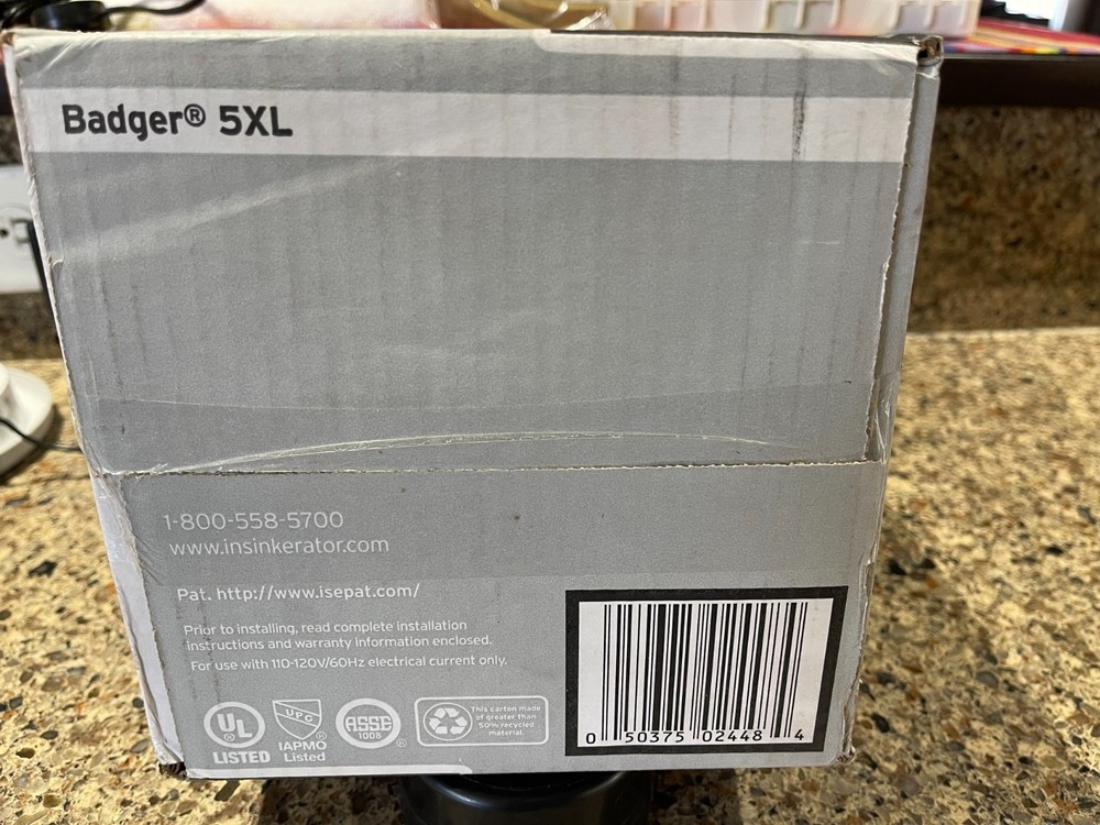 NEW! InSinkErator Badger 5XL Corded 1/2-HP Continuous Feed Garbage Disposal