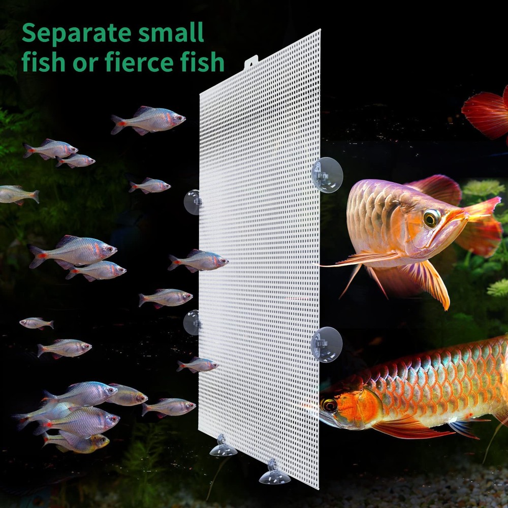 2 Pack Fish Tank Divider Plastic Grid Cuttable Grid Plate Fish Separator with...