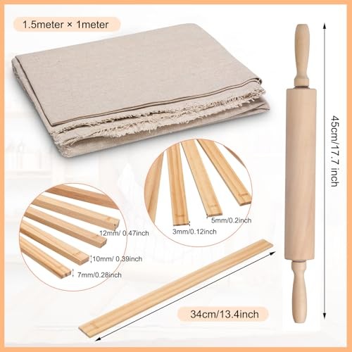 12 Pcs Pottery Tools Include 1 Wood Rolling Pin Sculpting Polymer Tablecloth