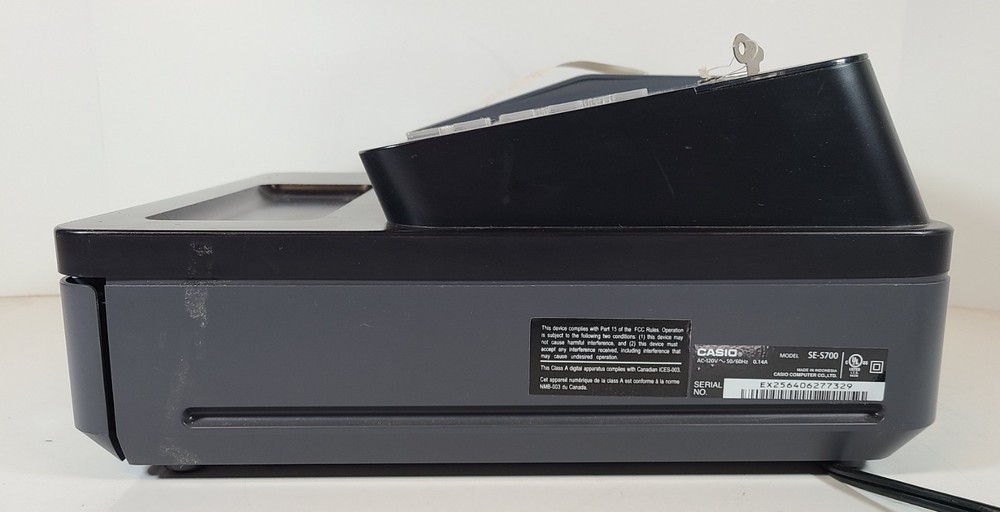 Casio SE-S700 Cash Register ~ Black No Drawer Key Has Operator Key+Pgmkey Tested