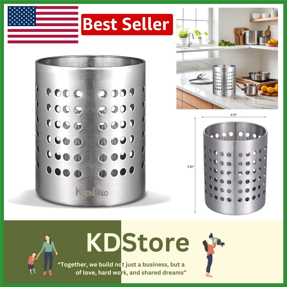 Versatile Silver Utensil Drying Rack for Stylish Kitchen Organization - 5.32in