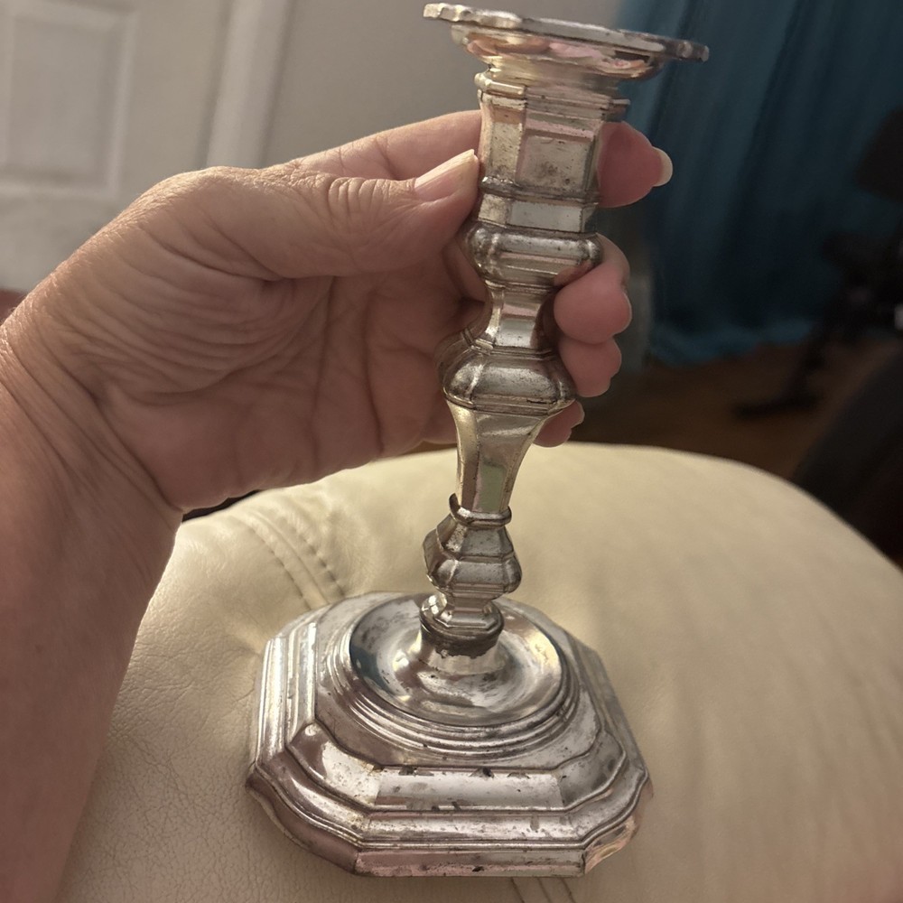 Silver plate Queen Ann Candlestick