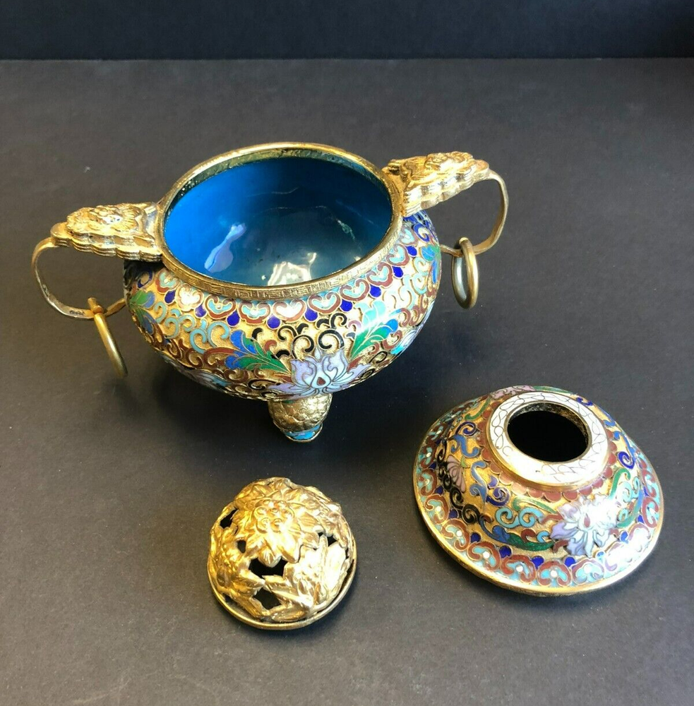 Vintage Chinese Cloisonné Incense Burner
