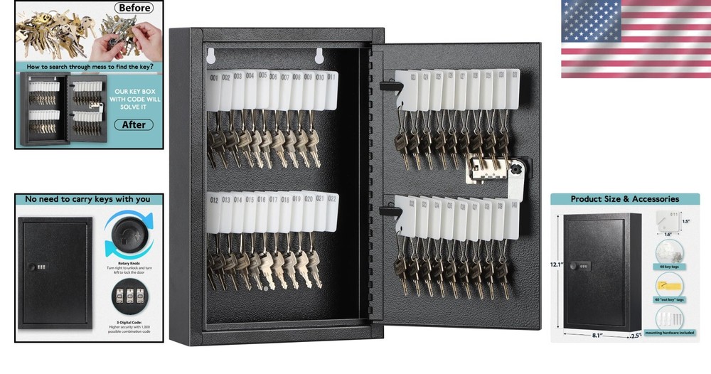 Versatile Key Storage Box with Combination Lock - Organized for Home & Office