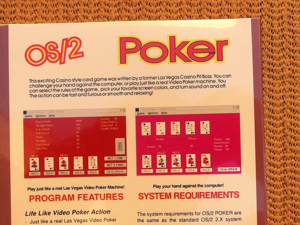 OS/2 BLACK JACK AND POKER GAME SOFTWARE BUNDLE COLLECTOR'S EDITIONS