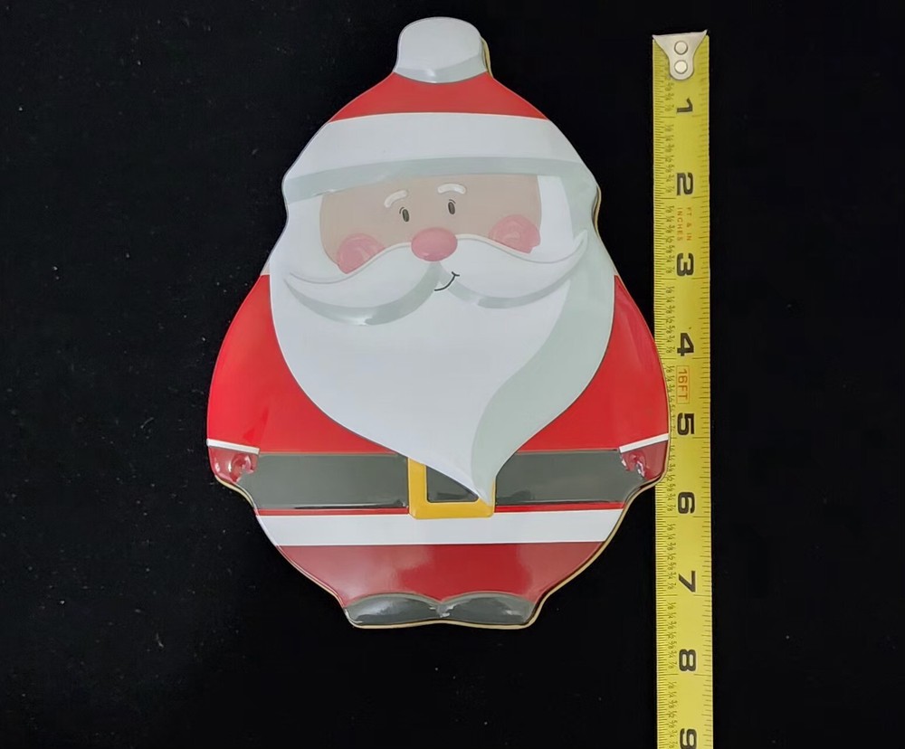Christmas Holiday Santa Claus Tin Container