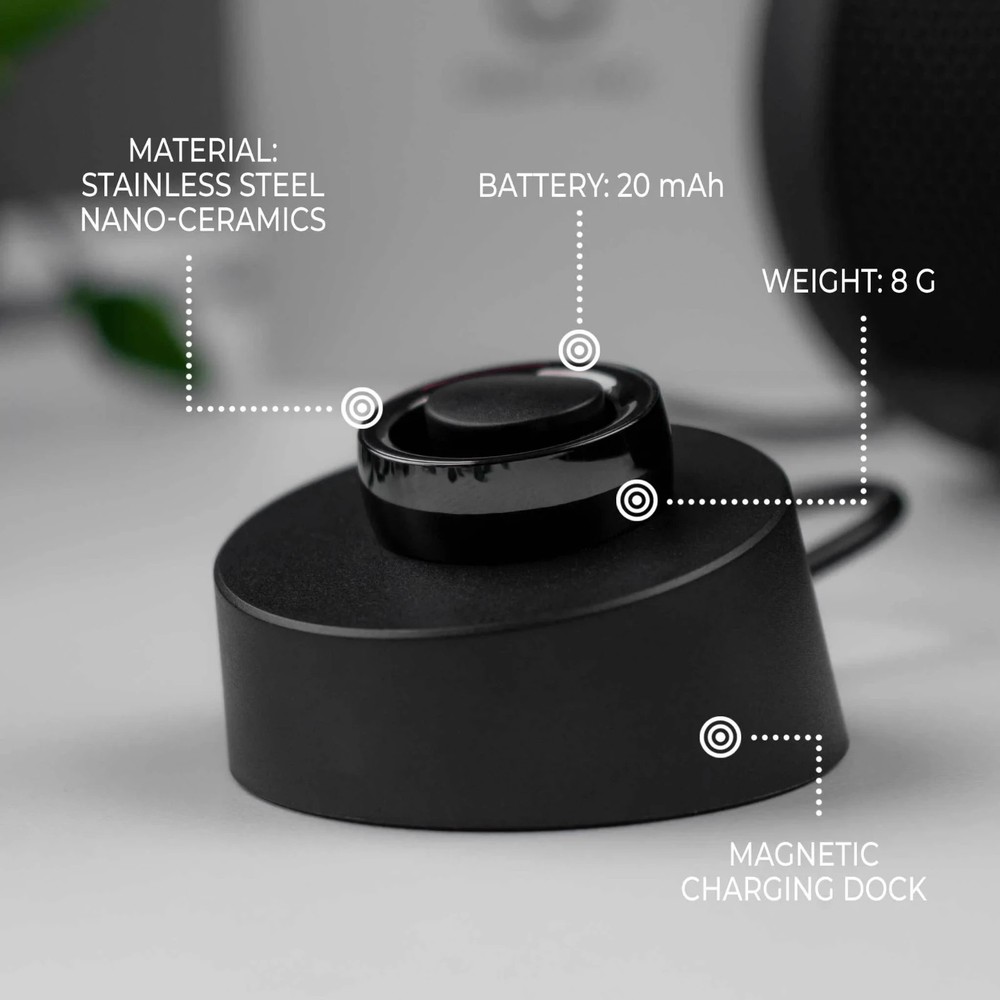Odo Smart Ring 3, Black Size 9