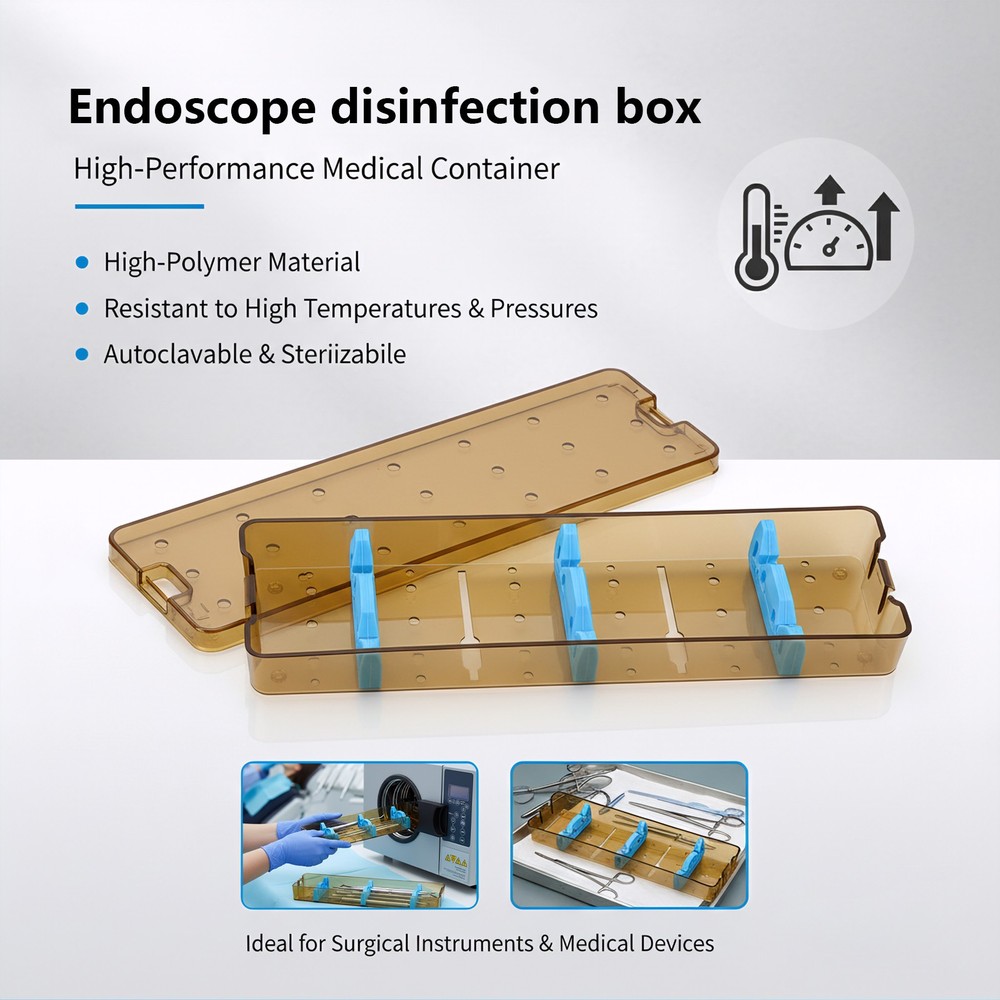 PPSU Endoscope Instruments Sterilization Tray Autoclave Case Sterilization Box S